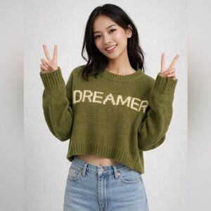 debut “Dreamer” Cropped Sweater, size medium.
